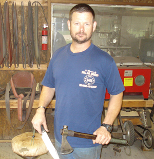 John Horrigan in the workshop