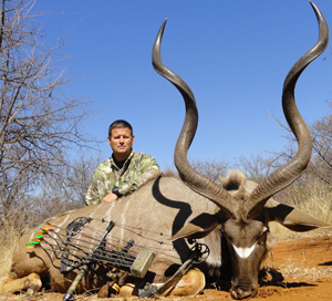 John Horrigan with his trophy kudu shot with bow