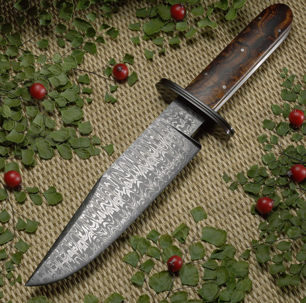 Elite Knives by John Horrigan Cowboy bowie with damascus steel