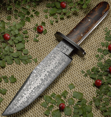 Elite Knives Cowboy Bowie knife with damascus steel blade