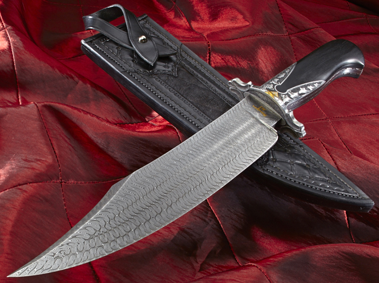 Elite Knives by John Horrigan Keyhole Bowie knife with ebony handle