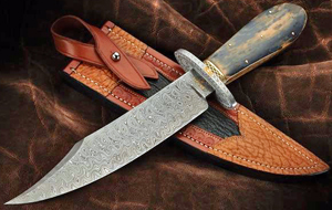 Elite Knives walrus and gold bowie knife