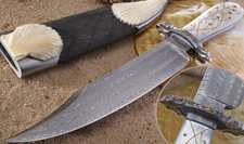 Elite Knives Pearl handle with Gold inlay bowie knife