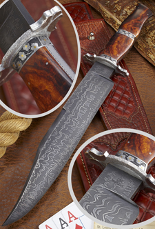 Elite Knives by John Horrigan bowie knife with wolf's tooth blade pattern