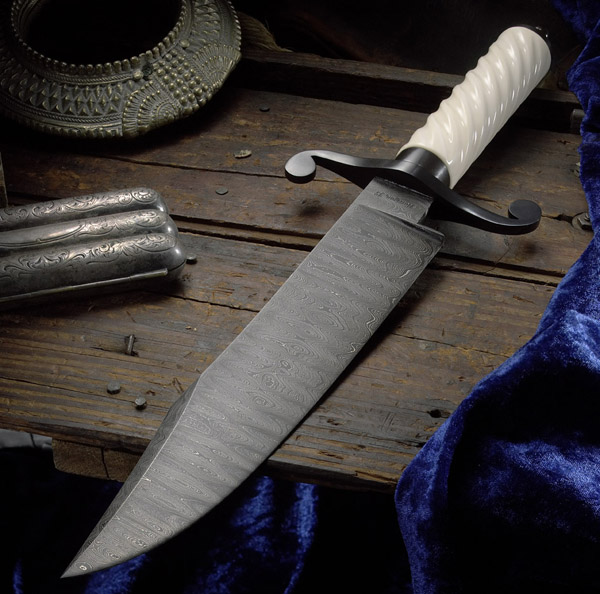 Elite Knives Texan bowie knife with fluted ivory handle