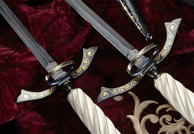 Close-up shot of sword and dagger pair by Elite Knives