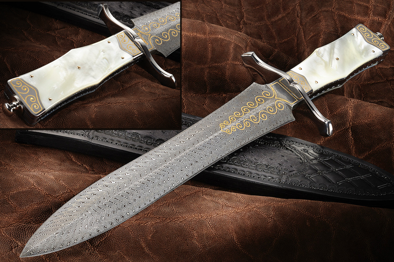 Elite Knives dagger with gold inlay