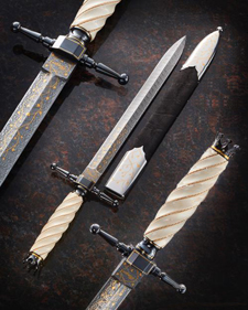 Elite Knives Leaves and Vines dagger with ivory handle