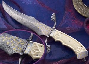 Elite Knives by John Horrigan Persian dagger with carved ivory handle