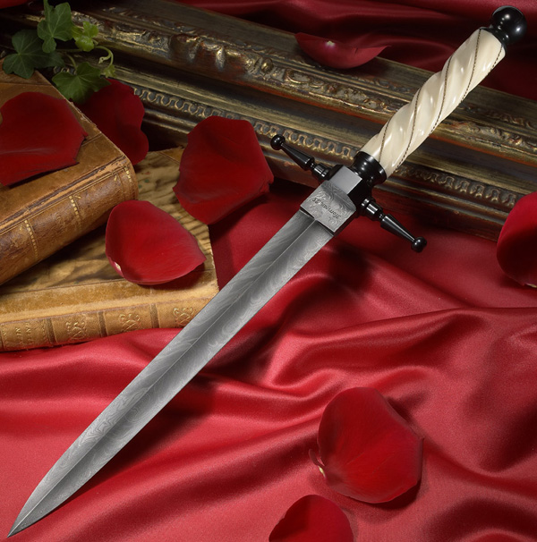 Elite Knives Master Smith test blade is a quillon dagger with ivory handle