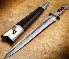 Large Dagger with turkish damascus blade and handle