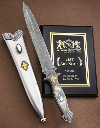 Elite Knives integral dagger with pearl handle