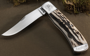 Elite Knives by John Horrigan slip joint folding knife in stag