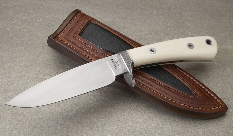 Elite Knives by John Horrigan drop point hunter with ivory handle scales