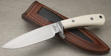 Elite Knives by John Horrigan drop point hunting knife with ivory handle scales