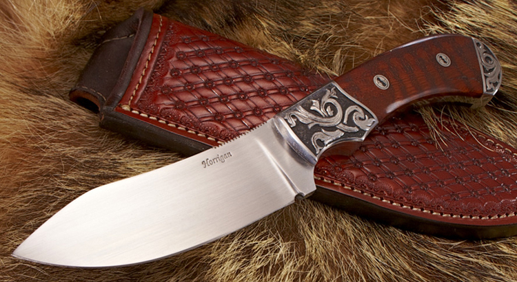 Elite Knives Green River Skinning knife with snakewood hadle scales