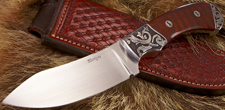 Elite Knives Green River Skinning knife with snakewood handle scales