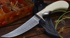 Elite Knives Keyhole Bird and Trout knife with ivory handle