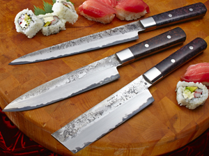 Elite Knives by John Horrigan Japanese design kitchen cutlery with san-mai steel