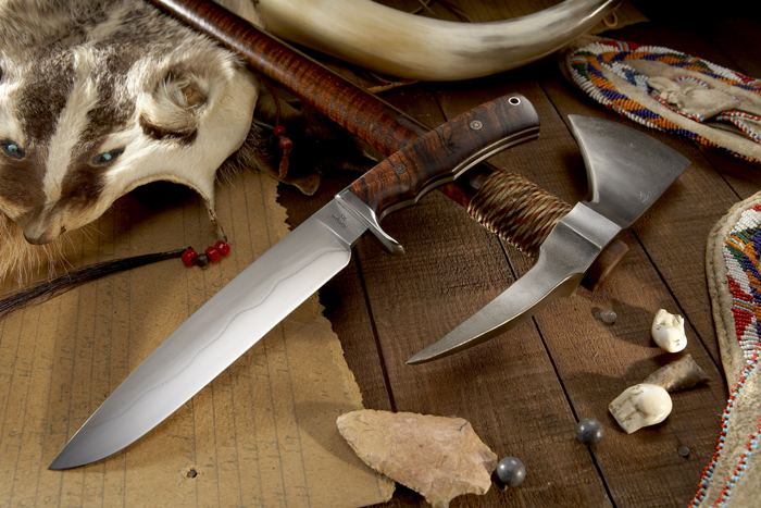 Elite Knives by John Horrigan Clay-tempered tomahawk and knife set