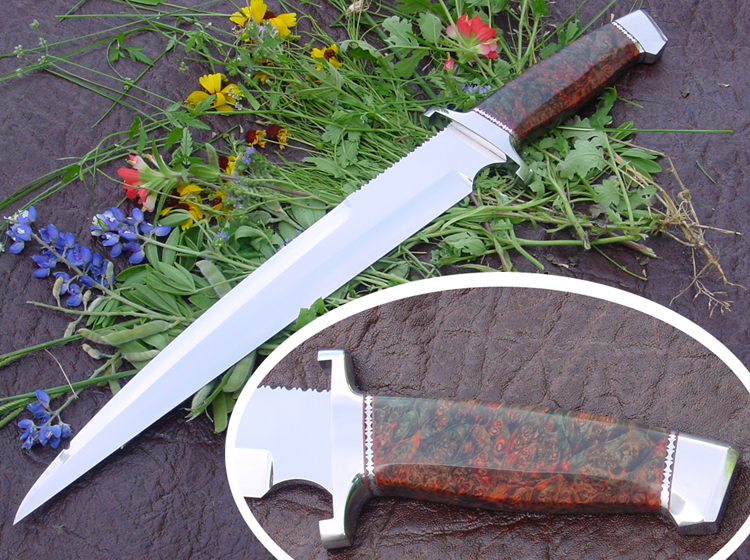 Rocket Custom Knives Wharncliffe         bowie
