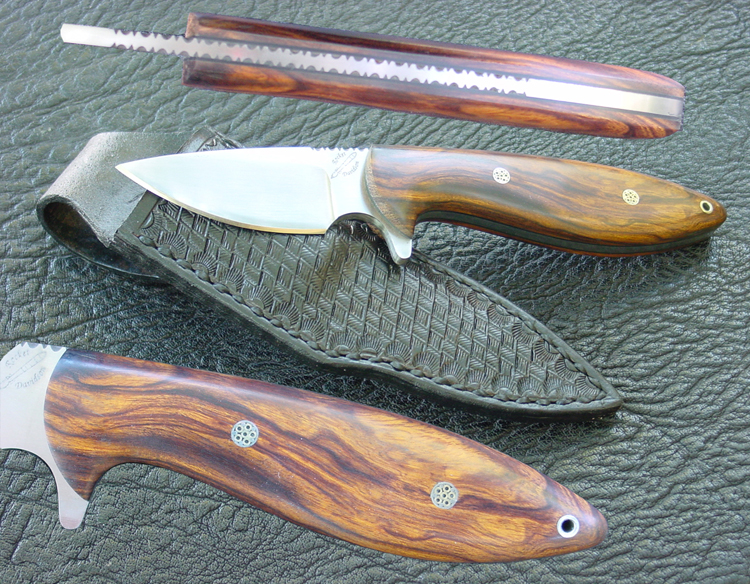 Rocket Handmade Knives Guardless        Hunting Knife with ironwood handle