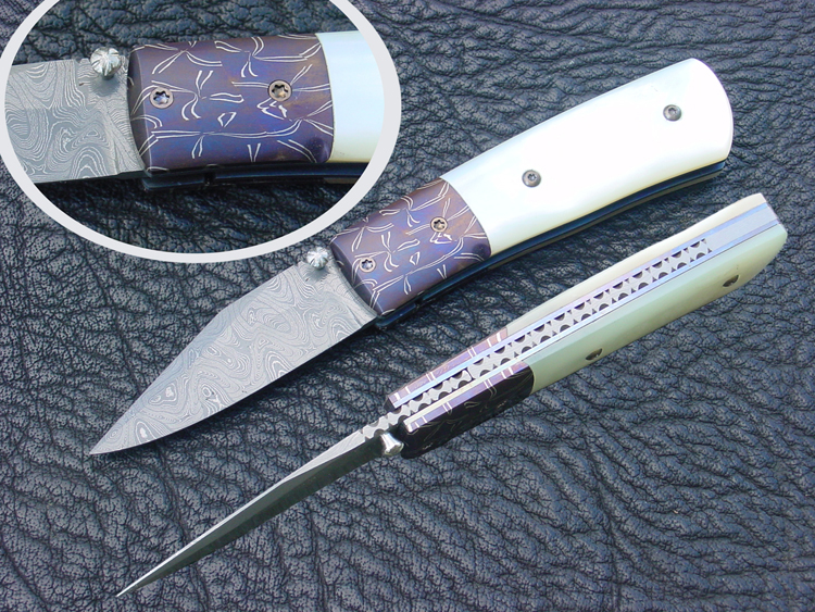 Rocket Handmade Knives        Gentleman's Pocket Knife with pearl handle