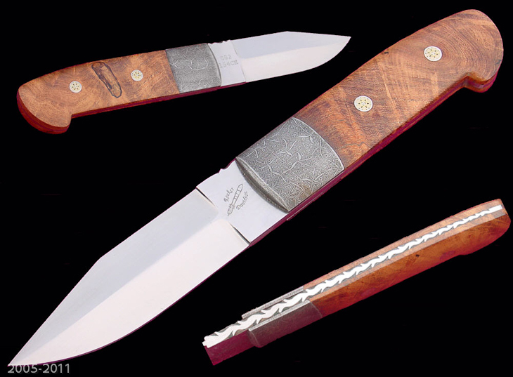 Loveless Design Boot Knife with Mesquite handle