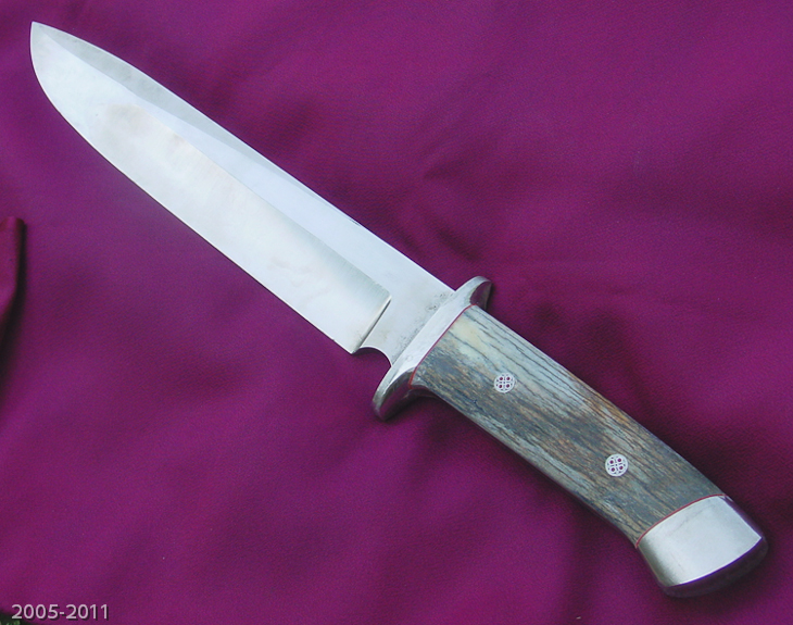 Chisel Point Bowie Knife with Giraffe Bone Handle