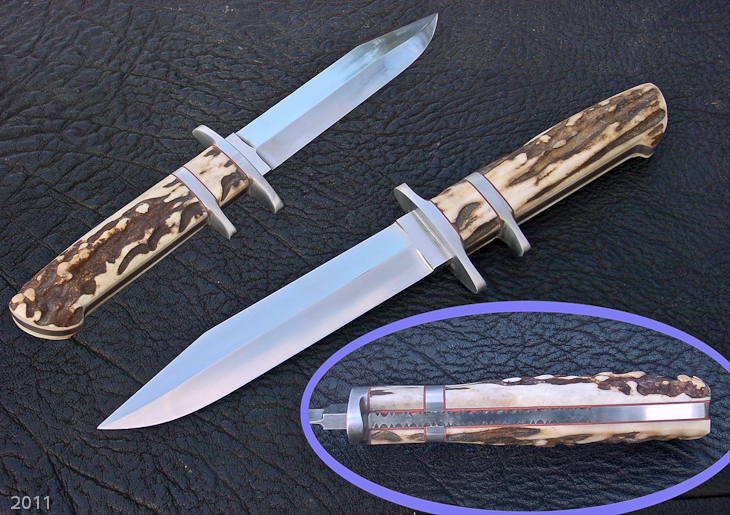 Loveless design sub-hilt fighter in stag