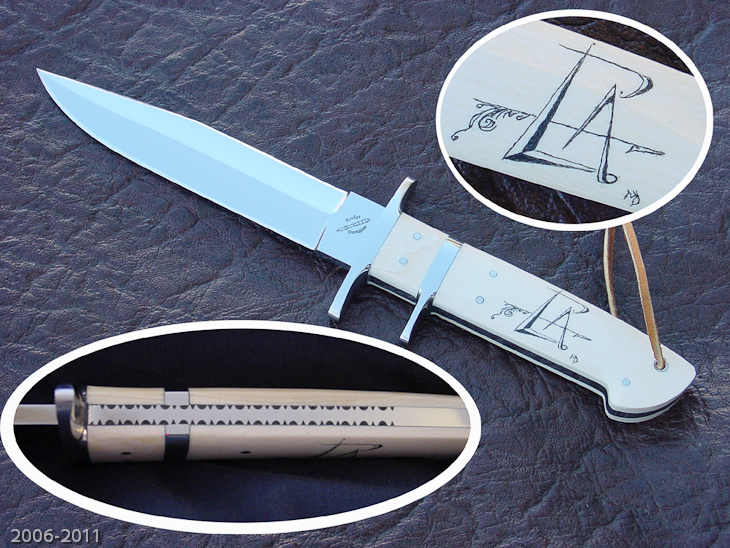 Concealable Loveless Design Sub-hilt Fighter with scrimshawed ivory handle