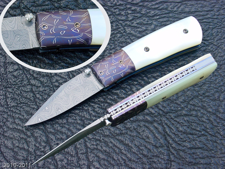 Gentleman's Liner Locking Folder with mother-of-pearl handle scales