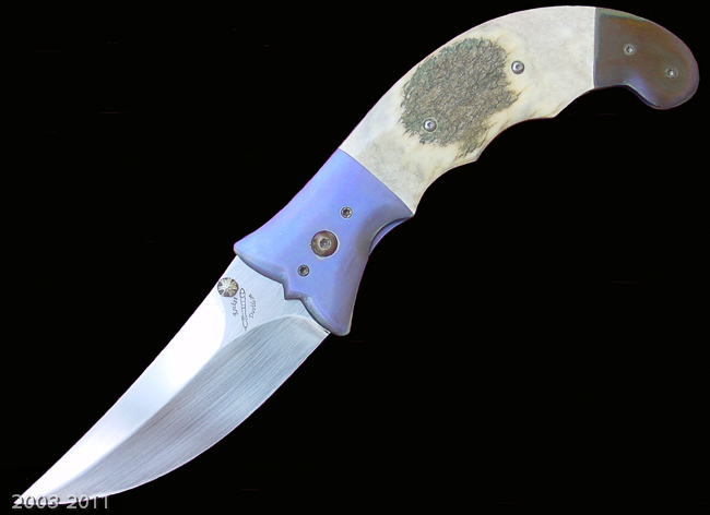 Large Persian Design liner locking folding knife 