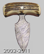 Damascus Steel and Stag handle Push Dagger