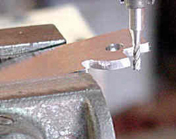 Rocket Knives Liner Lock Tutorial shows the lock indent being cut