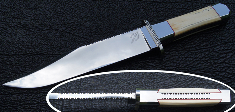 Rocket Knives Coffin Bowie with ivory handle