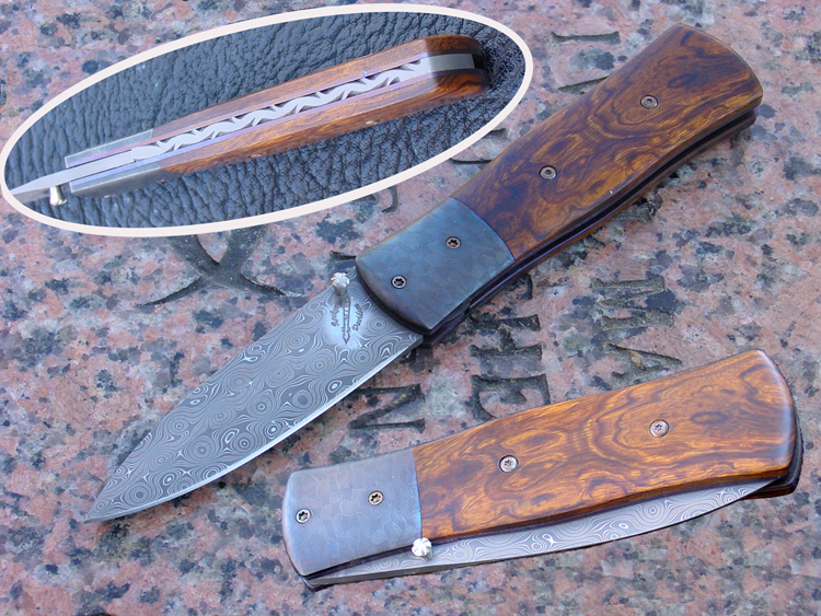 Rocket Handmade        Knives Folding Dagger in ironwood